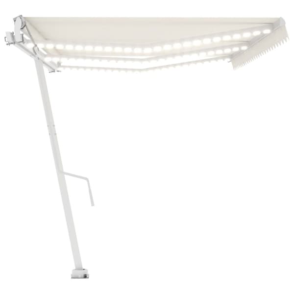 Markiser - Living Automatisk markis med vindsensor & LED 600x350 cm gräddvit