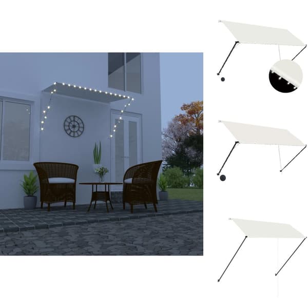 Markiser - Living Markis med LED 250x150 cm gräddvit