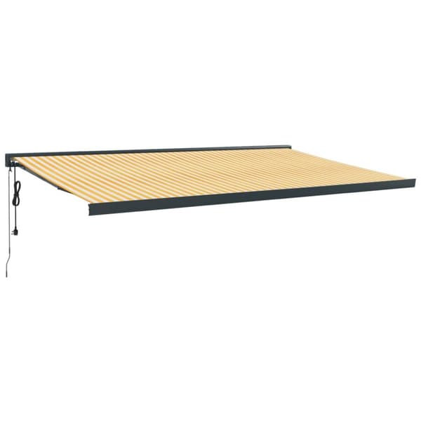 Markiisit - Living Sisäänkelattava markiisi keltavalkoinen 5x3 m kangas/alumiini