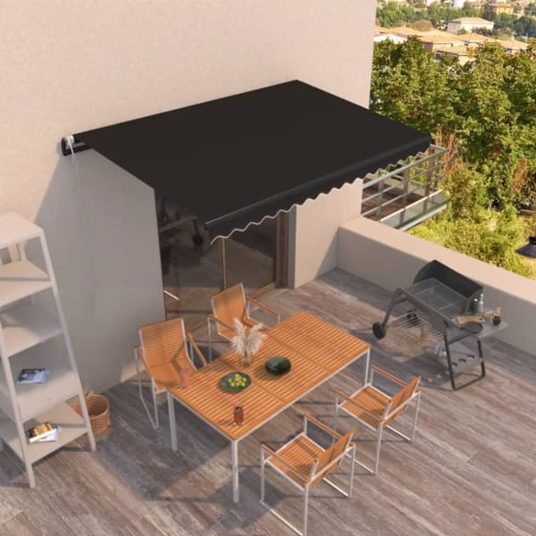 Markiisit - Living Automaattisesti sisäänkelattava markiisi 400x350 cm antrasiitti