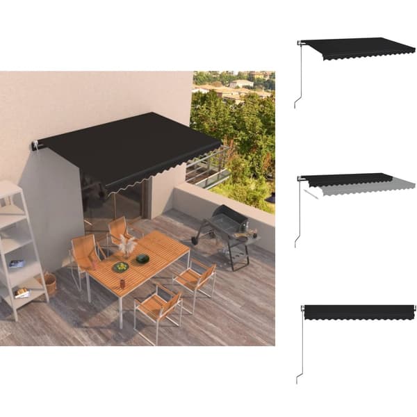 Markiisit - Living Automaattisesti sisäänkelattava markiisi 400x350 cm antrasiitti