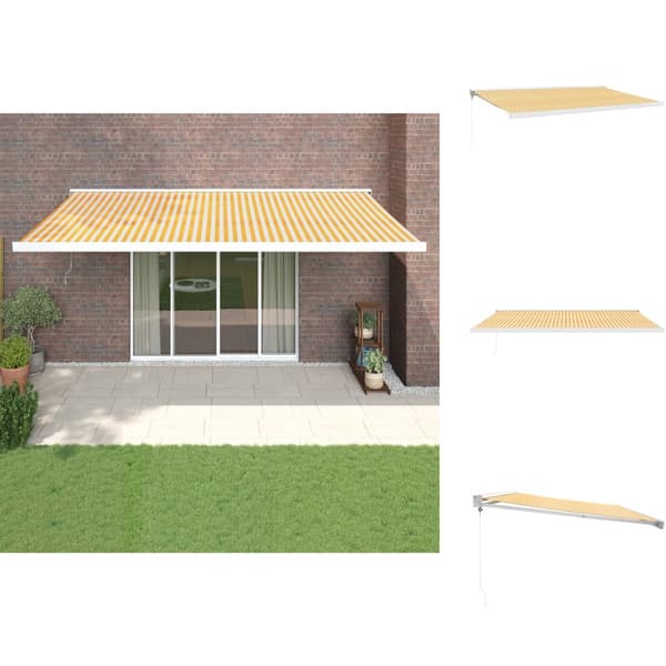 Markiser - Living foldemarkise 5x3 m stof og aluminium gul og hvid
