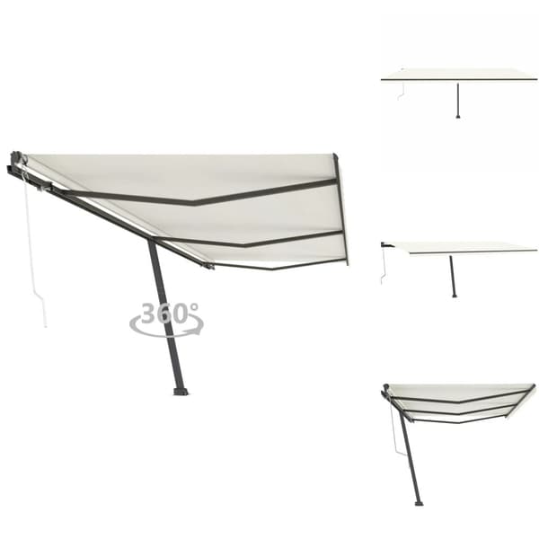 Markiser - Living fritstående markise 600x300 cm automatisk betjening cremefarvet