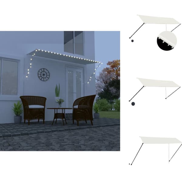 Markiser - Living Markis med LED 350x150 cm gräddvit