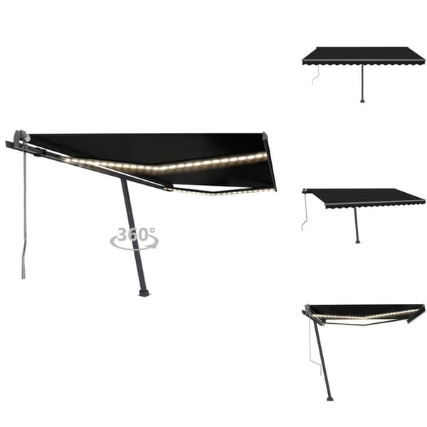Markiser - Living Automatisk markis med vindsensor & LED 450x300 cm antracit