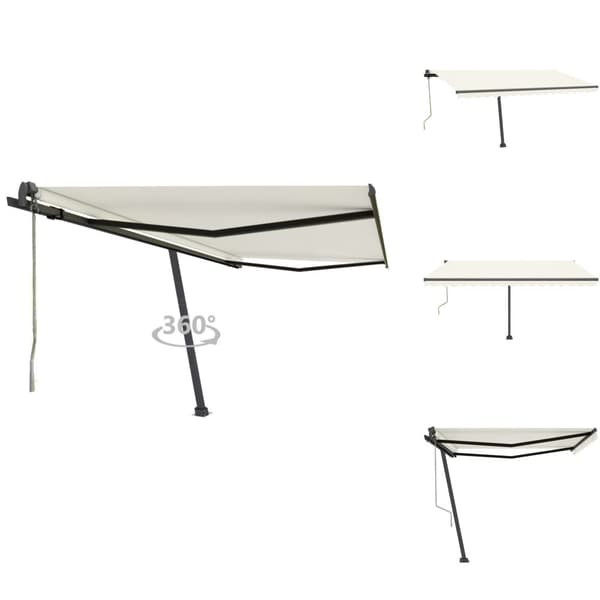 Markiser - Living Fristående markis automatisk 450x350 cm gräddvit