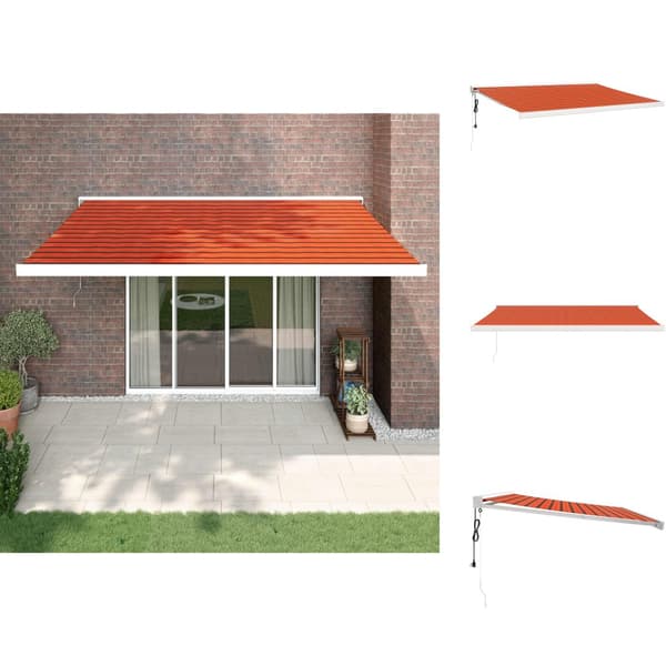 Markiser - Living Markis infällbar orange och brun 4,5x3 m tyg&aluminium