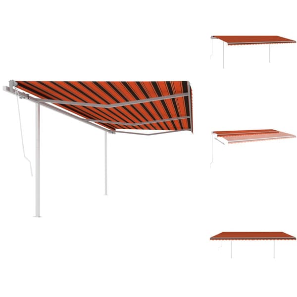 Markiisit - Living Automaattisesti sisäänkelattava markiisi 6x3 m oranssiruskea