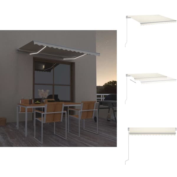 Markiser - Living Markis manuellt infällbar med LED 300x250 cm gräddvit