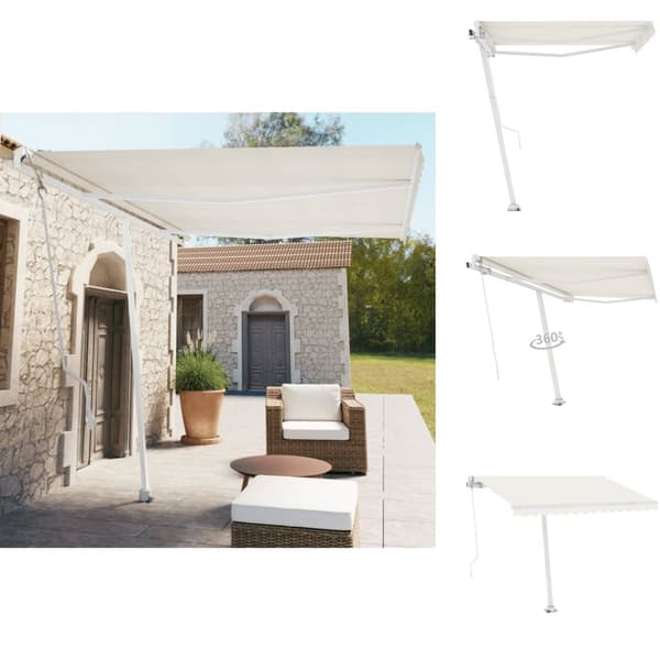 Markiisit - Living Vapaasti seisova sisäänkelattava markiisi 350x250 cm kerma