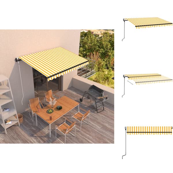 Markiser - Living Automatisk markis 350x250 cm gul och vit