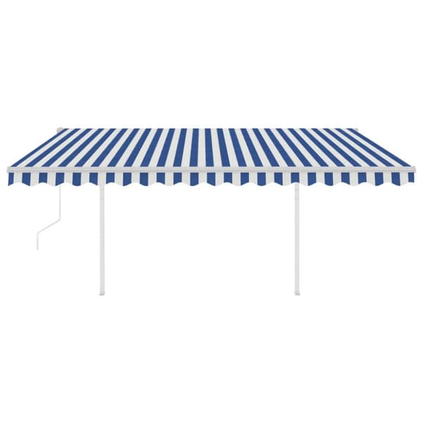 Markiisit - Living Sisäänkelattava markiisi LED/tuulisensori 4,5x3 m sinivalkoinen
