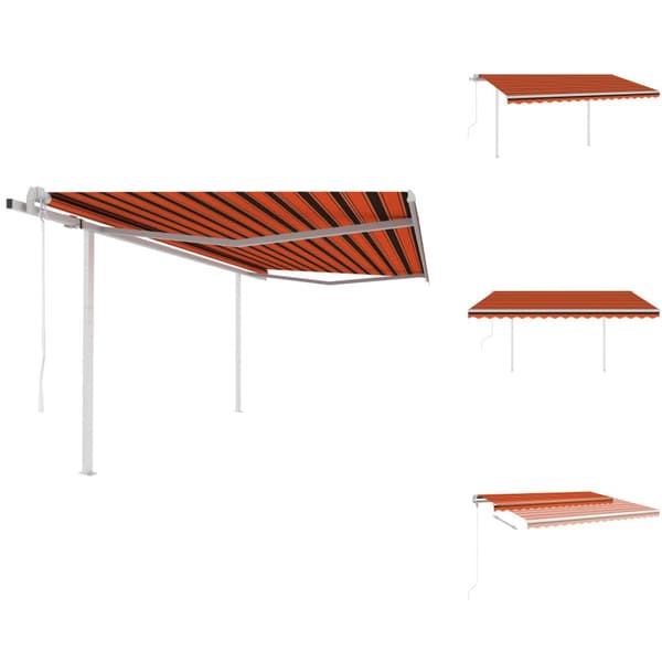 Markiisit - Living Automaattisesti kelattava markiisi tolpilla 4x3 m oranssiruskea