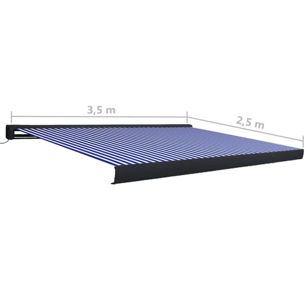 Markiisit - Living Moottoroitu kasettimarkiisi 350x250 cm sininen ja valkoinen