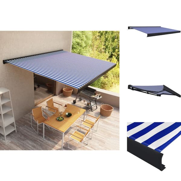Markiisit - Living Moottoroitu kasettimarkiisi 350x250 cm sininen ja valkoinen