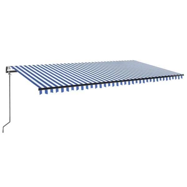 Markiisit - Living Sisäänkelattava markiisi LED/tuulisensori 600x300 cm sinivalk.