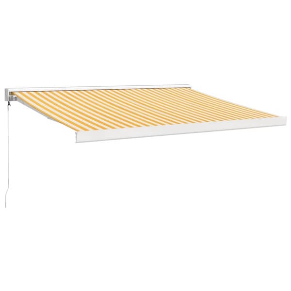 Markiser - Living Markis infällbar gul och vit 3x2,5 m tyg&aluminium