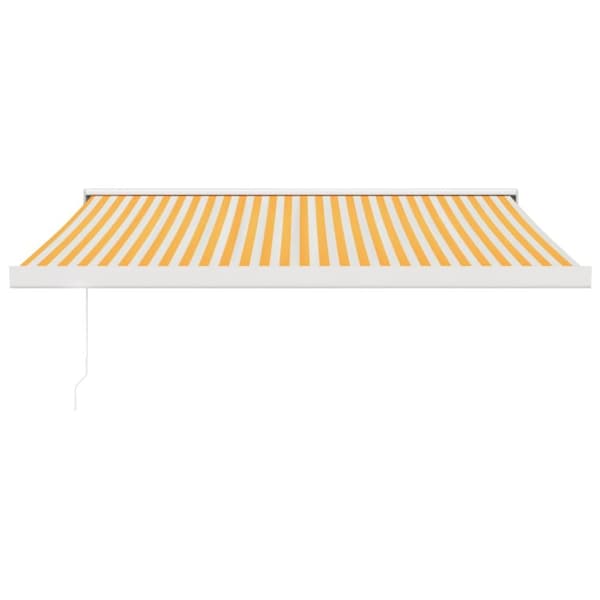 Markiser - Living Markis infällbar gul och vit 3x2,5 m tyg&aluminium
