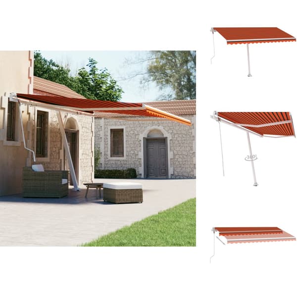Markiser - Living fritstående markise 400x300 cm automatisk betjening orange/brun
