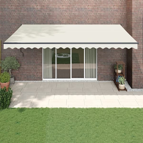 Markiser - Living foldemarkise manuel betjening 5x3 m stof aluminium creme