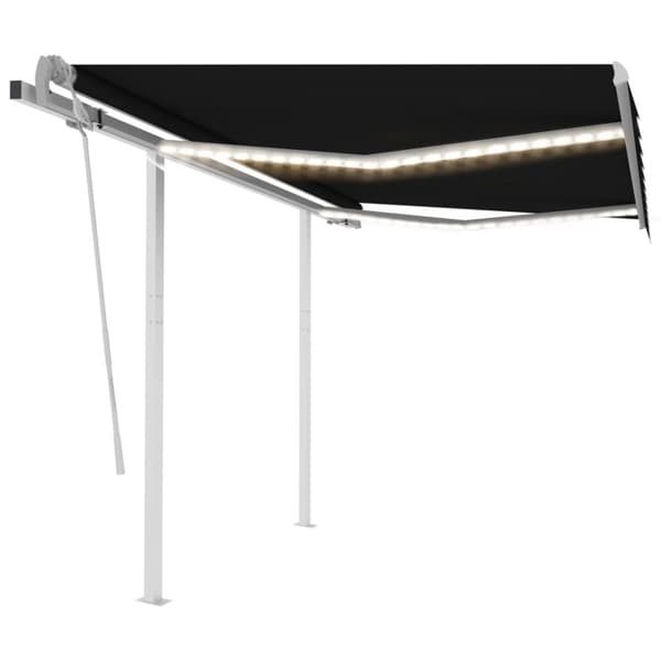 Markiser - Living Markis manuellt infällbar med LED 3x2,5 m antracit