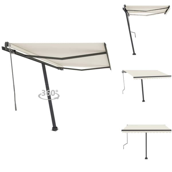 Markiisit - Living Vapaasti seisova sisäänkelattava markiisi 350x250 cm kerma