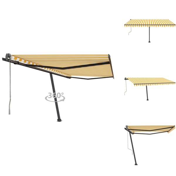 Markiisit - Living Vapaasti seisova sisäänkelattava markiisi 400x350 cm keltavalk.