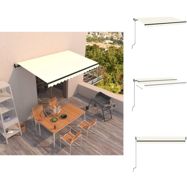 Markiser - Living markise 400x350 cm automatisk betjening cremefarvet