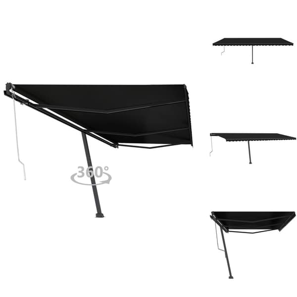 Markiisit - Living Vapaasti seisova sisäänkelattava markiisi 600x300cm antrasiitti