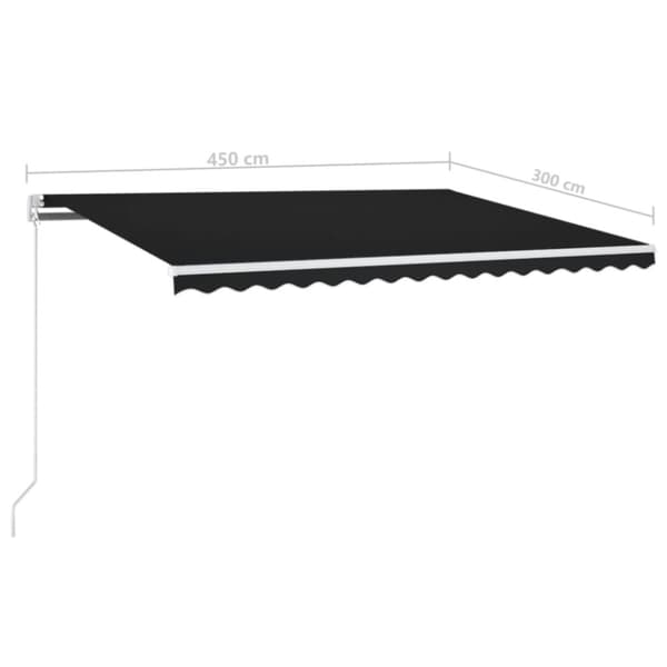Markiser - Living Automatisk markis med vindsensor & LED 450x300 cm antracit
