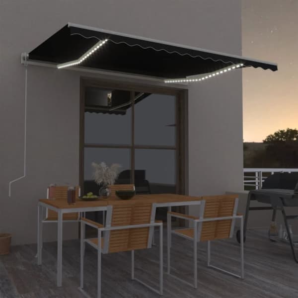 Markiser - Living Automatisk markis med vindsensor & LED 450x300 cm antracit