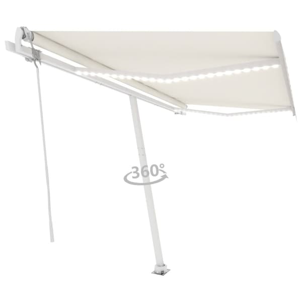 Markiisit - Living Sisäänkelattava markiisi LED ja tuulisensori 450x300cm kerma
