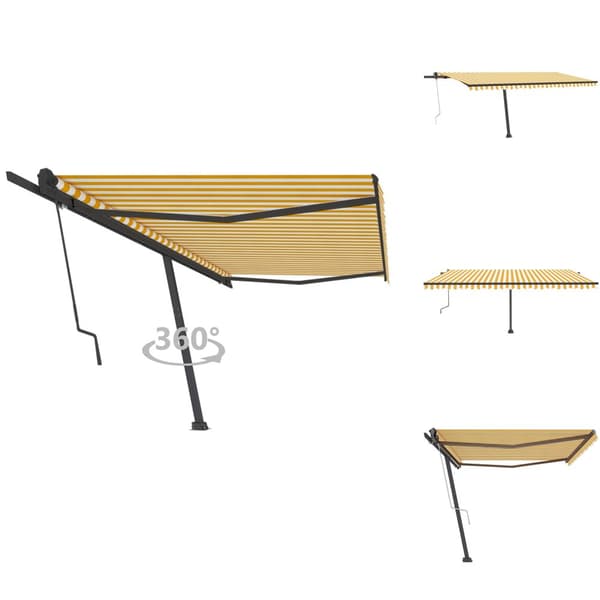Markiser - Living Fristående markis automatisk 500x350 cm gul/vit