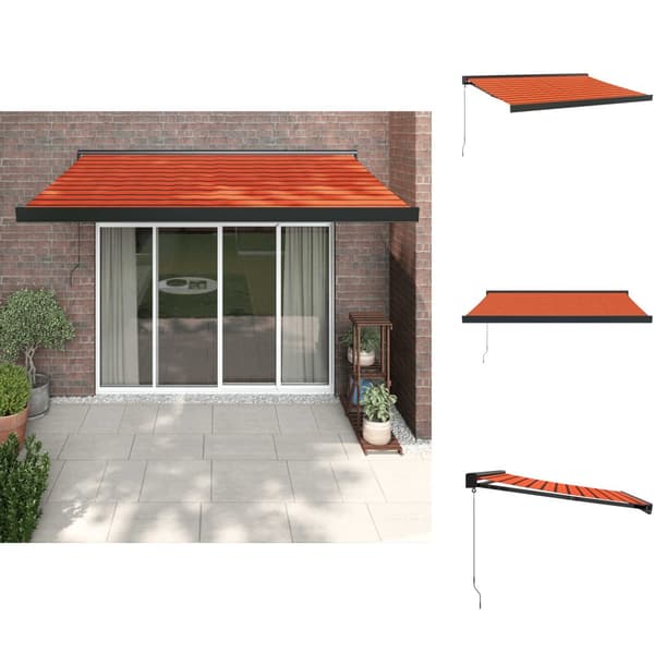 Markiser - Living Markis infällbar orange och brun 3x2,5 m tyg&aluminium