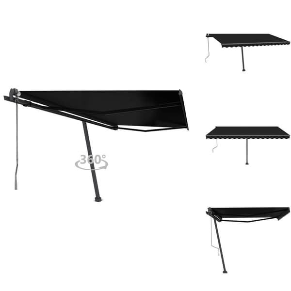 Markiisit - Living Vapaasti seisova sisäänkelattava markiisi 450x350cm antrasiitti