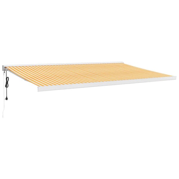 Markiser - Living Markis infällbar gul och vit 5x3 m tyg&aluminium
