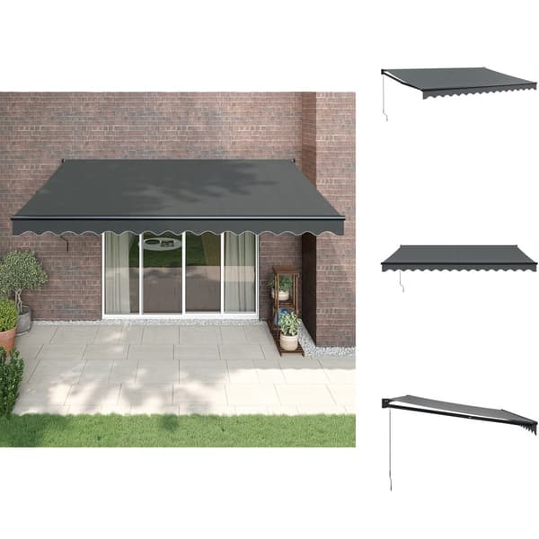 Markiser - Living Markis infällbar antracit 4x3 m tyg&aluminium