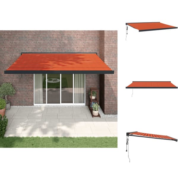 Markiser - Living Markis infällbar orange och brun 4x3 m tyg&aluminium