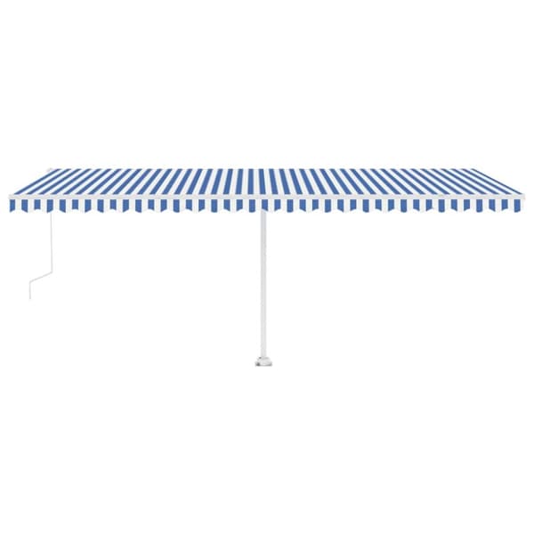 Markiisit - Living Sisäänkelattava markiisi LED/tuulisensori 600x350 cm sinivalk.