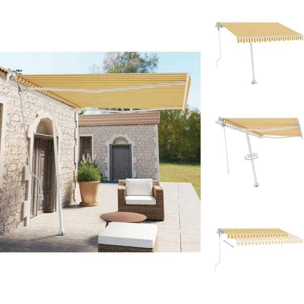 Markiser - Living Fristående markis automatisk 300x250 cm gul/vit