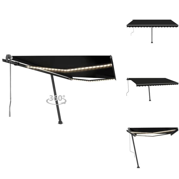 Markiser - Living Automatisk markis med vindsensor & LED 400x300 cm antracit