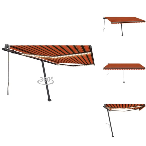 Markiser - Living Automatisk markis med vindsensor & LED 450x300 cm orange/brun