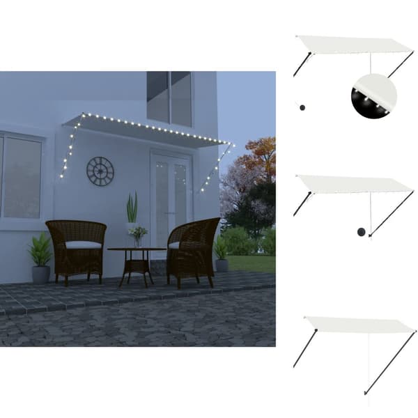 Markiser - Living Markis med LED 300x150 cm gräddvit