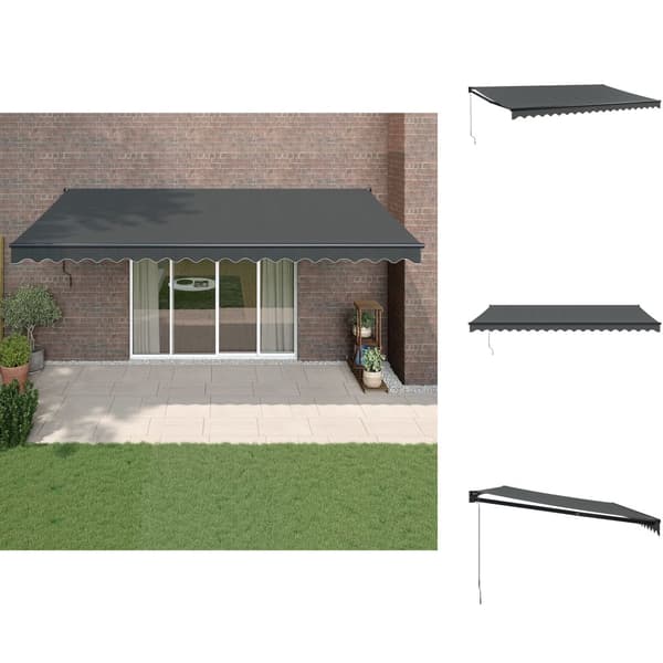 Markiser - Living Markis infällbar antracit 5x3 m tyg&aluminium