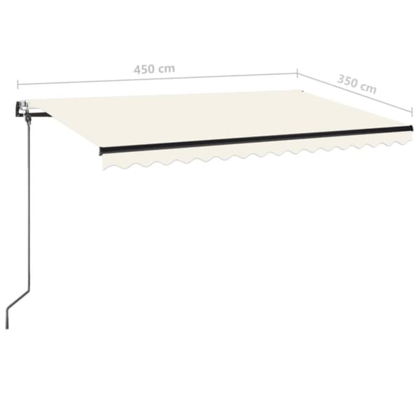 Sisäänkelattava markiisi LED/tuulisensori 450x350 cm kerma - Sisäänkelattava Markiisi - Sisäänkelattavat Markiisit - Home & Living