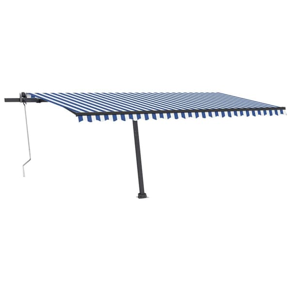 Fristående markis automatisk 500x350 cm blå/vit - Markis - Markiser - Home & Living