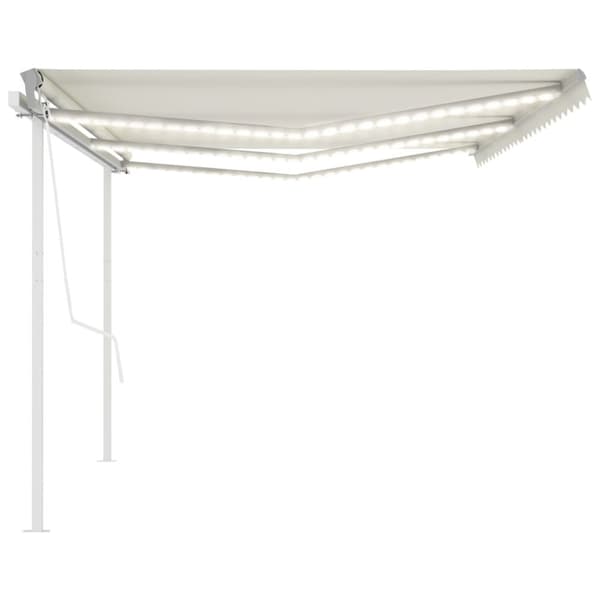 Automatisk markis med vindsensor & LED 6x3,5 m gräddvit - Markis - Markiser - Home & Living