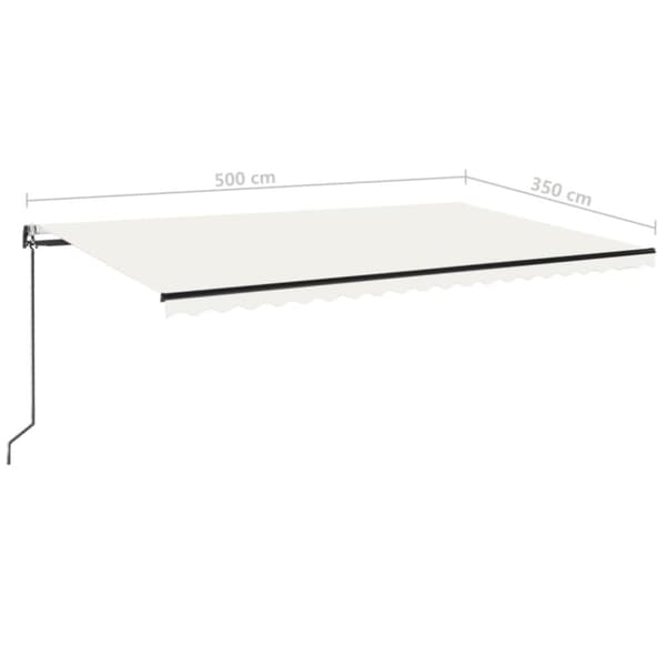 Markise 500x350 cm automatisk betjening cremefarvet - Foldbar Markise - Foldbare Markiser - Home & Living