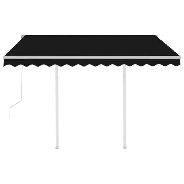 Markis med stolpar automatisk infällbar 3x2,5 m antracit - Markis - Markiser - Home & Living