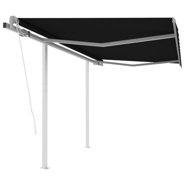 Markis med stolpar automatisk infällbar 3x2,5 m antracit - Markis - Markiser - Home & Living